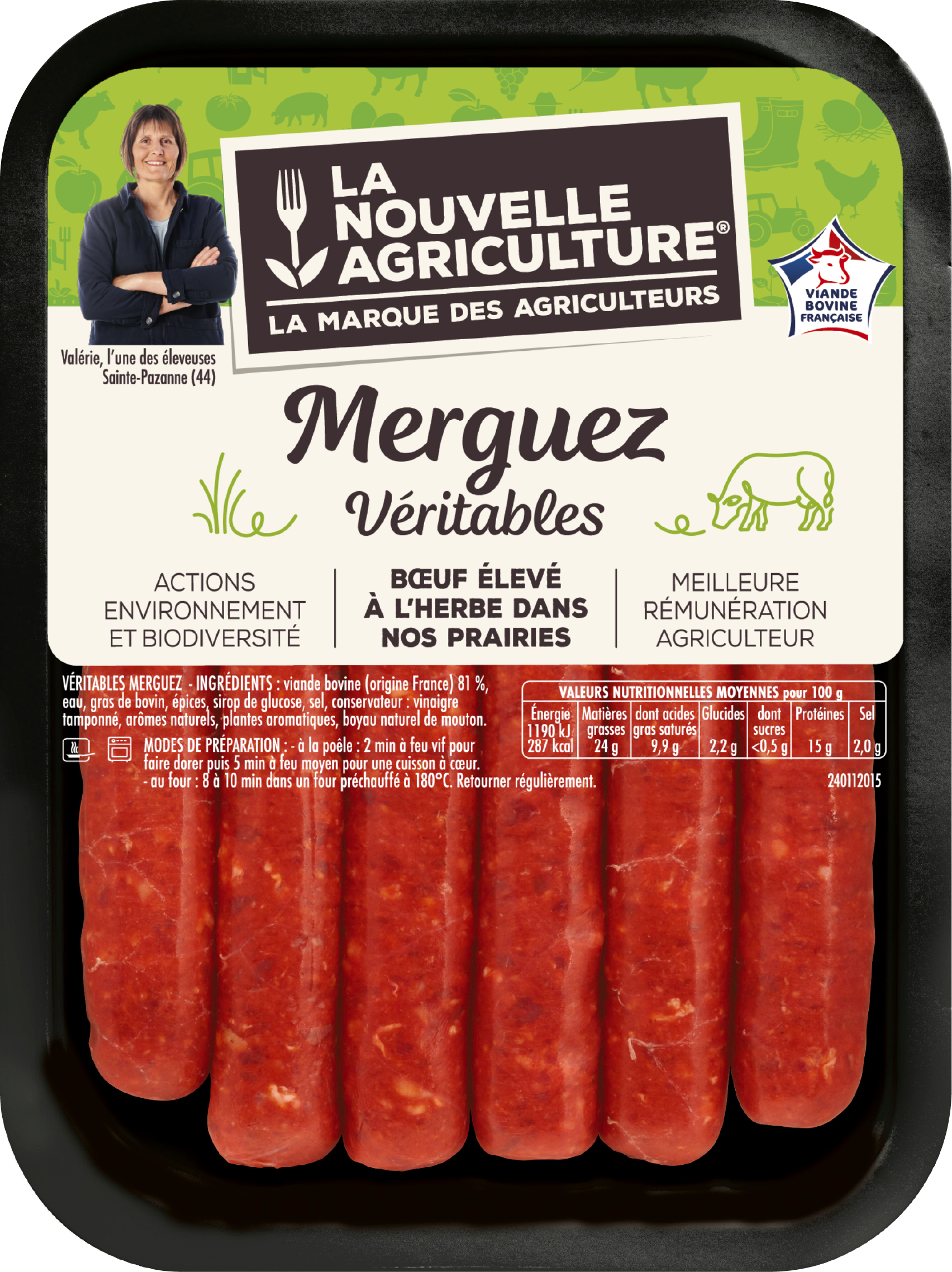 Pack produit de Merguez véritables de Bœuf La Nouvelle Agriculture