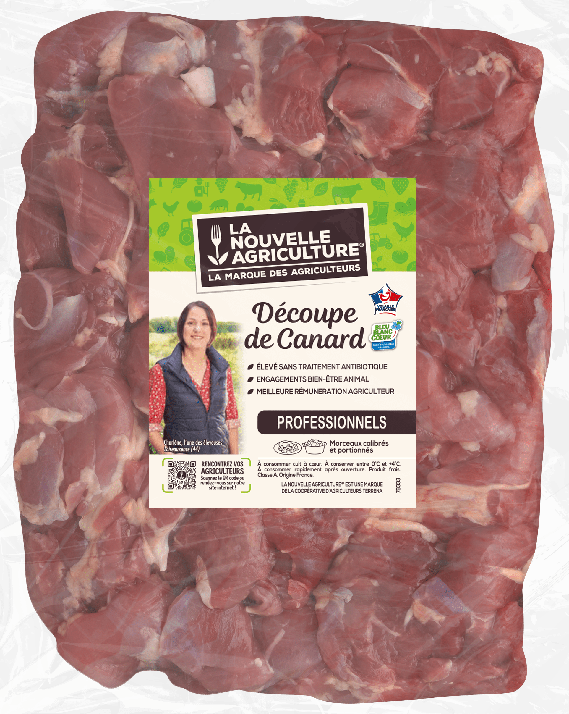 Pack produit de sauté de canard sans peau gamme professionnelle La Nouvelle Agriculture