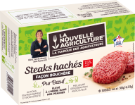 Pack produit de Steaks hachés pur Bœuf façon bouchère surgelés La Nouvelle Agriculture